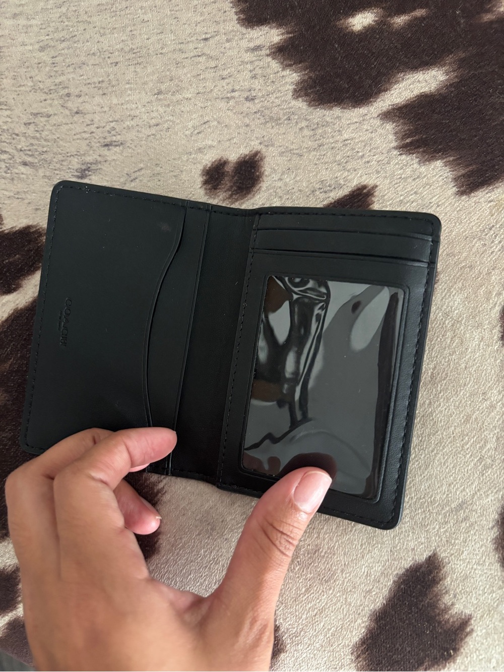 Coach Brown Signature Card Holder with 'C' Pattern - Picture 3 of 3